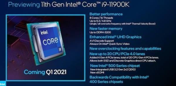 intel 11代CPU，性能全方位大提升