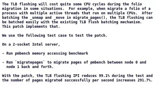 每秒迁移页面数增加291.7%，Linux新补丁可让TLB批量刷新和复制