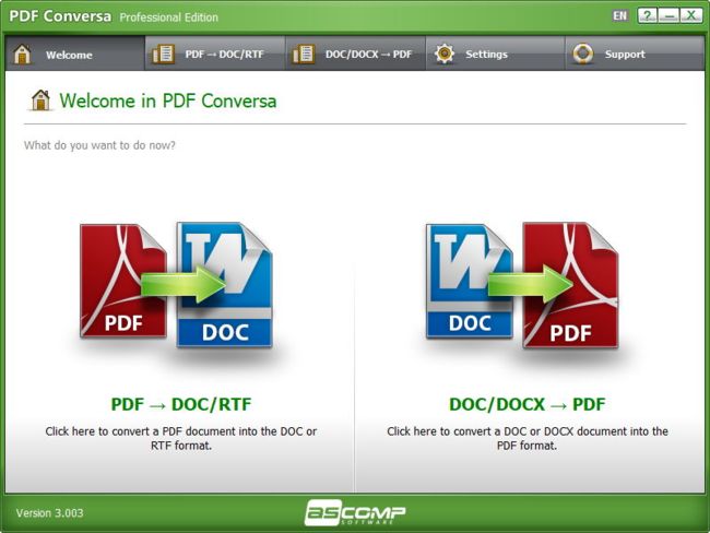 ASCOMP PDF Conversa(PDF转换工具) Pro v3.003 便携版