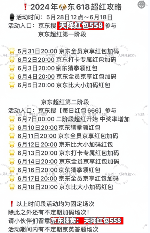 京东618今晚20点开始，几号买最便宜最划算省钱，2024年满减玩法+红包口令上线